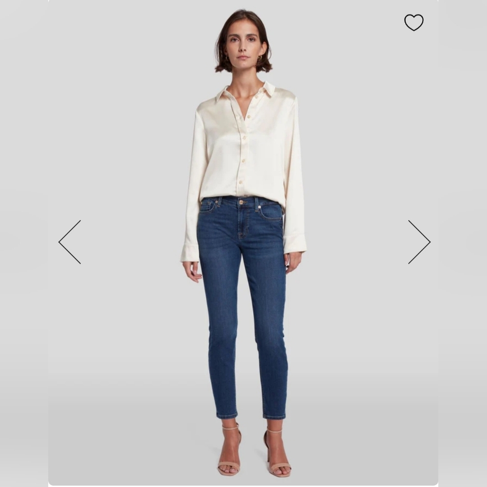 7 For All Mankind Dark Blue Ankle Skinny B (Air) Jeans, Women's 26 - Picture 2 of 9